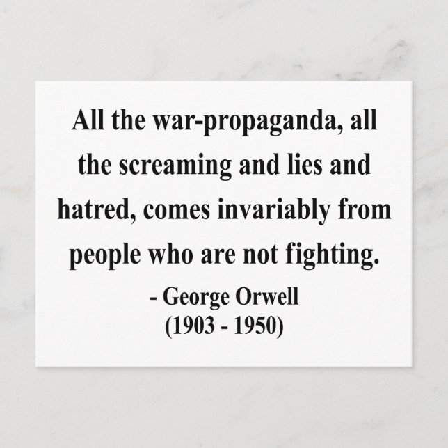 George Orwell Quote 6a Postkarte (Vorderseite)