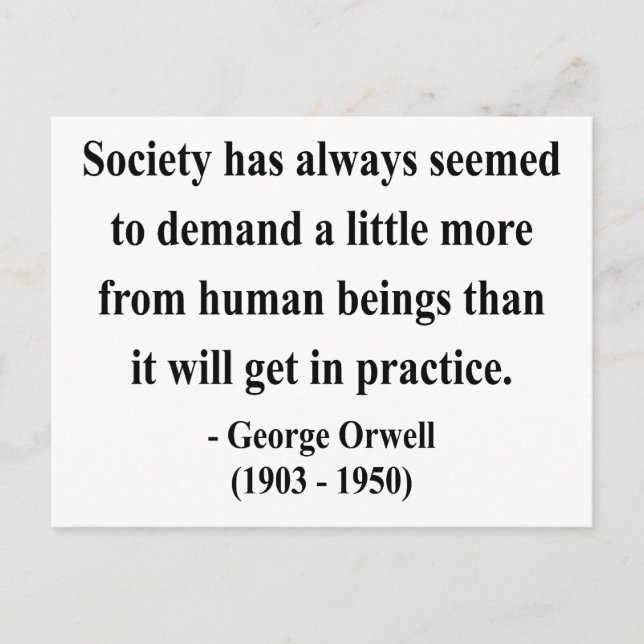 George Orwell Quote 8a Postkarte (Vorderseite)