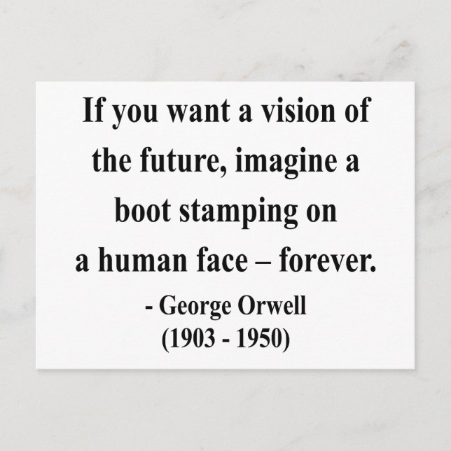 George Orwell Quote 9a Postkarte (Vorderseite)