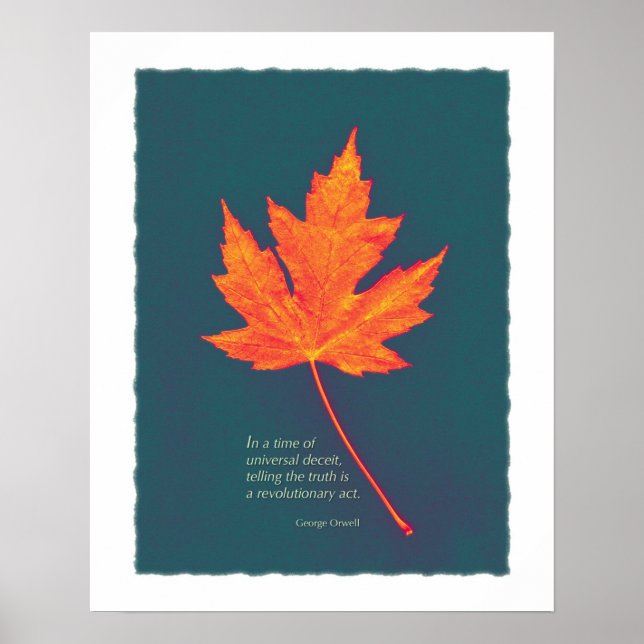 George Orwell Vérité Citation Art Poster (Devant)