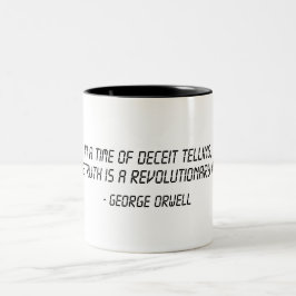 George Orwell Zitat Zweifarbige Tasse