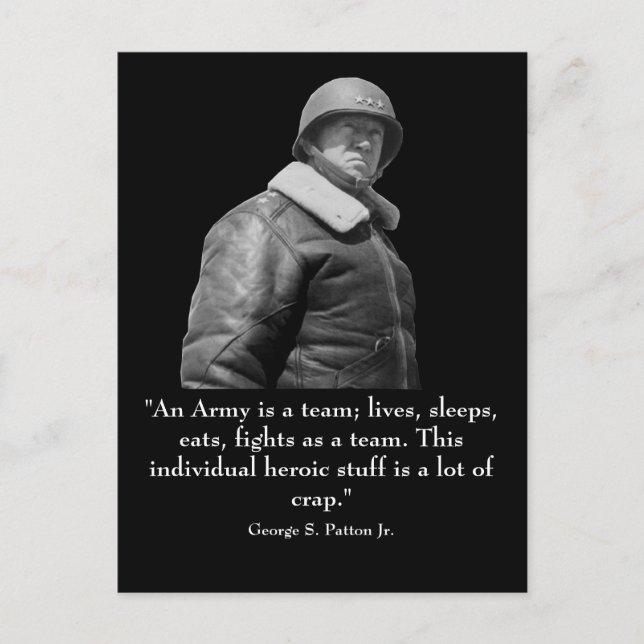 George Patton und Zitat Postkarte (Vorderseite)