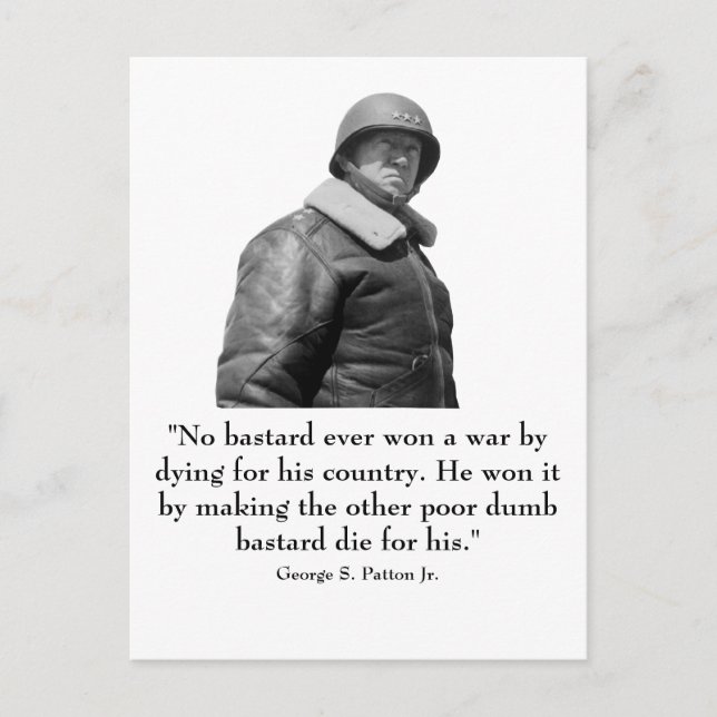 George Patton und Zitat Postkarte (Vorderseite)