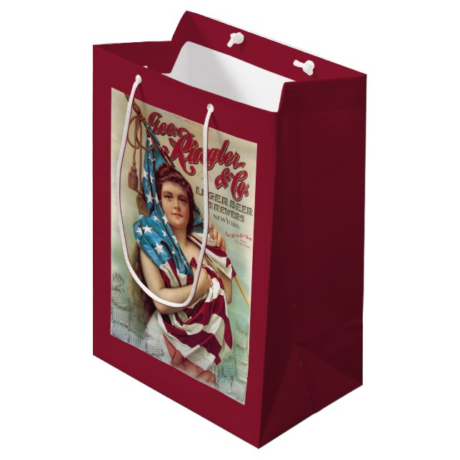 George Ringler u. Co.-Bier-Plakat Mittlere Geschenktüte (Vorderseite Schrägansicht)