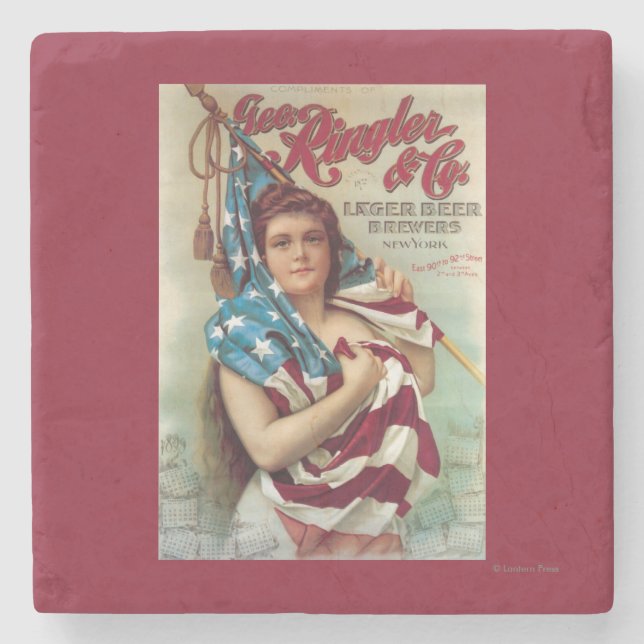 George Ringler u. Co.-Bier-Plakat Steinuntersetzer (Vorderseite)