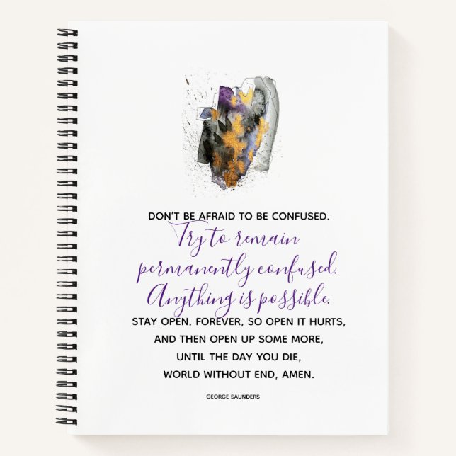 George Saunders Zitat Notizbuch (Vorderseite)