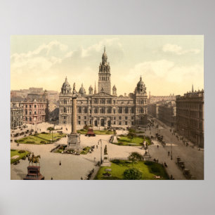 George Square, Glasgow, Schottland Archivdruck Poster