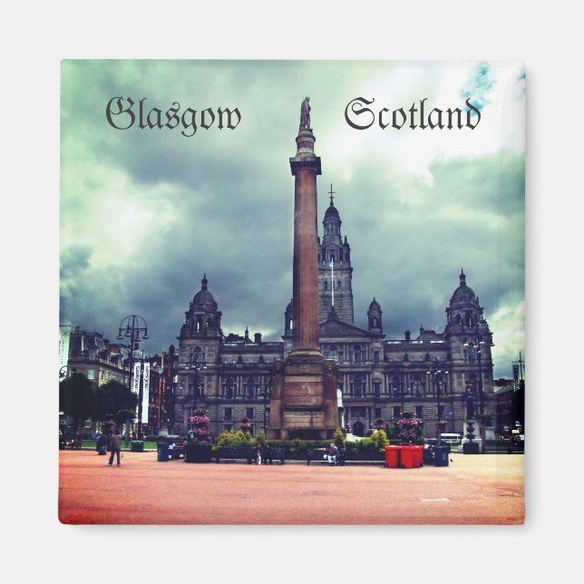 George Square, Glasgow, Schottland, Kühlschrankmag Magnet (Vorne)