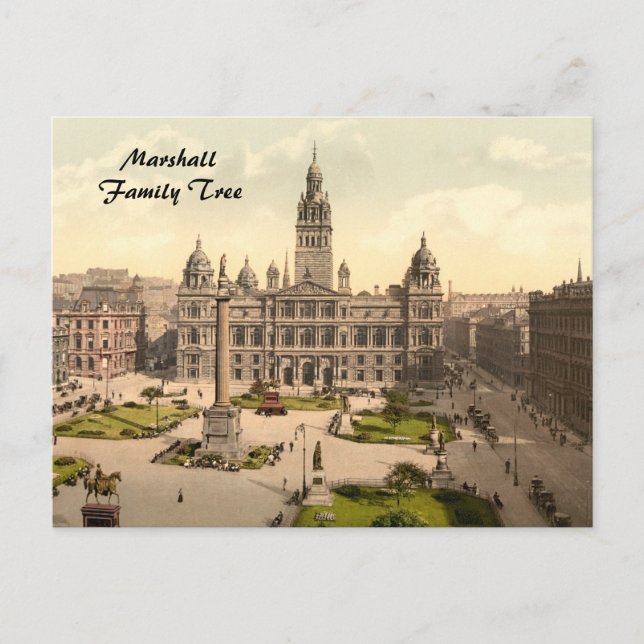 George Square, Glasgow, Schottland Postkarte (Vorderseite)