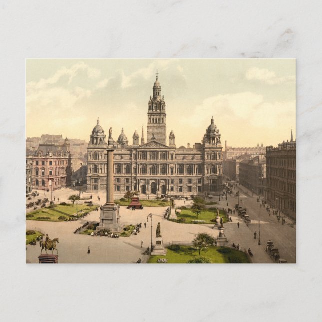 George Square, Glasgow, Schottland Postkarte (Vorderseite)