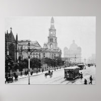 George St Sydney Australia c1898 Archival print