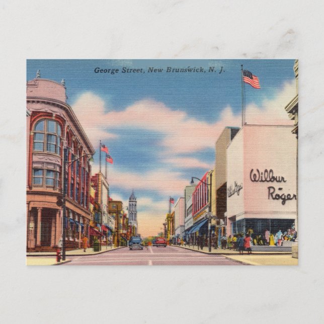 George Street, New Brunswick, New Jersey, George S Postkarte (Vorderseite)