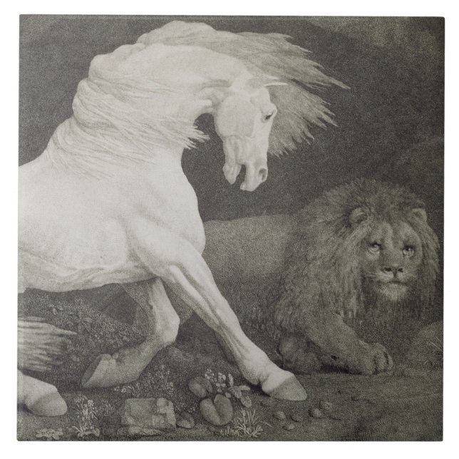George Stubbs |, das ein Pferd durch einen Löwe Fliese (Vorderseite)
