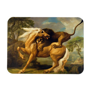 George Stubbs   ein Löwe, der ein Pferd in Angrif Magnet