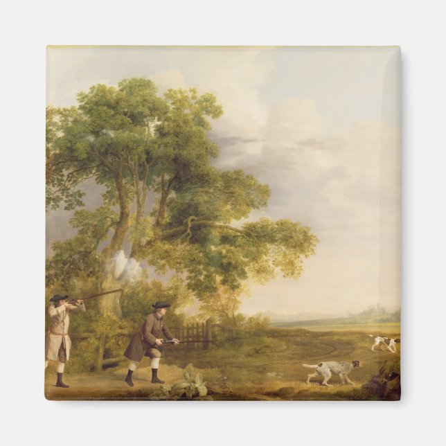 George Stubbs | Zwei Gentlemen Shooting (Öl auf Do Magnet (Vorne)