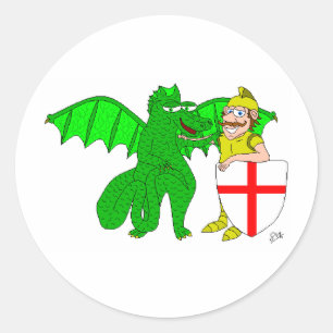 George und der Drache Runder Aufkleber