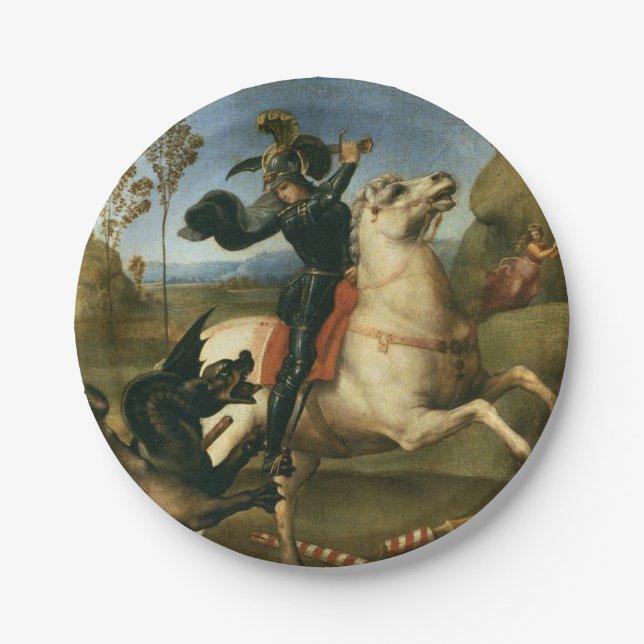 George und der Drache (von Raphael) Pappteller (Vorderseite)