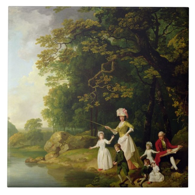 George und Mary Browne mit ihrem fünf Ältest-Kind Fliese (Vorderseite)