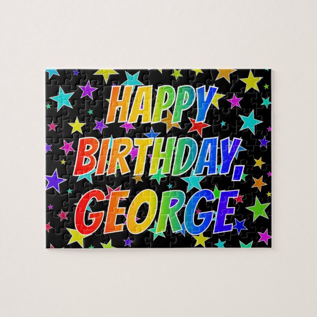 "GEORGE" Vorname, Spaß "GLÜCKLICHER GEBURTSTAG" (Horizontal)