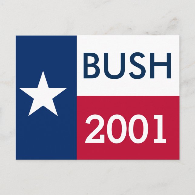 George W Bush Flag 2001 Texas Postkarte (Vorderseite)