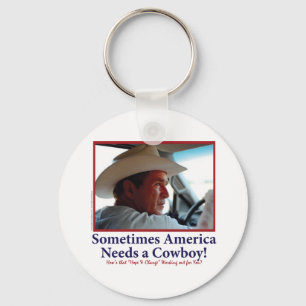 George W Bush in Cowboy Hat Schlüsselanhänger