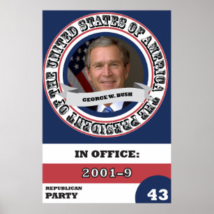 George W. Bush Präsidentschaftsgeschichte Retro Poster