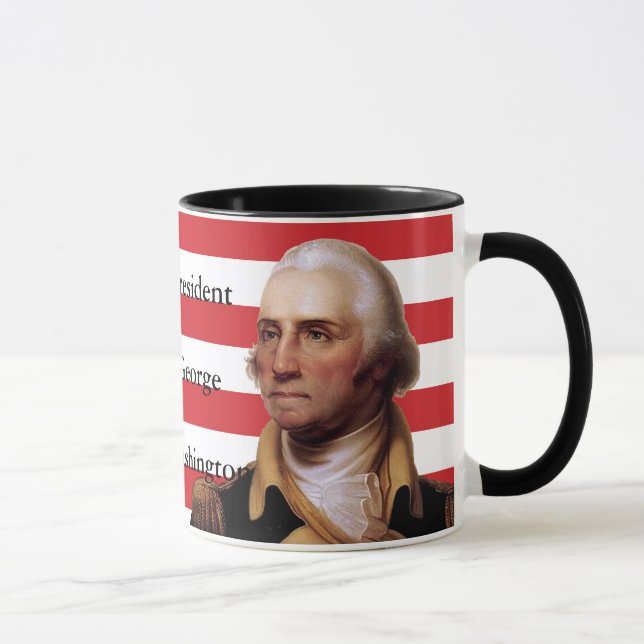 George Washington & 13-Sterne Flag Tasse (Rechts)