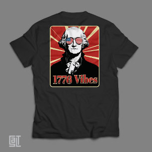 George Washington 1776 Stimmung patriotische Sonne T-Shirt