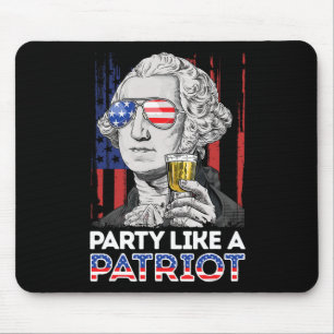 George Washington 4. Juli Party wie ein Patriot Mousepad