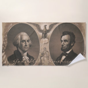 George Washington Abraham Lincoln Eagle Patriotic Strandtuch