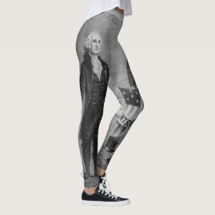 George Washington Abraham Lincoln Patriotic 4. Jul Leggings