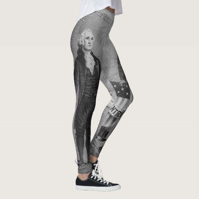 George Washington Abraham Lincoln Patriotic 4. Jul Leggings (Rechts)