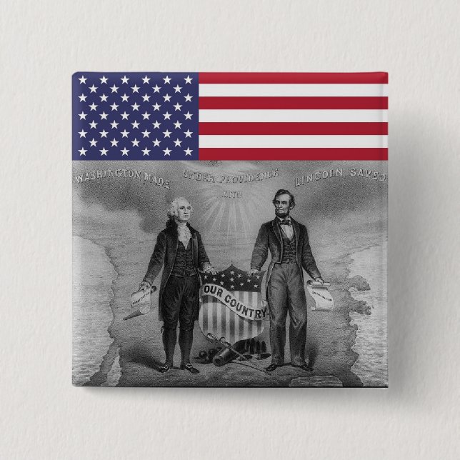 George Washington Abraham Lincoln Patriots USA Button (Vorderseite)