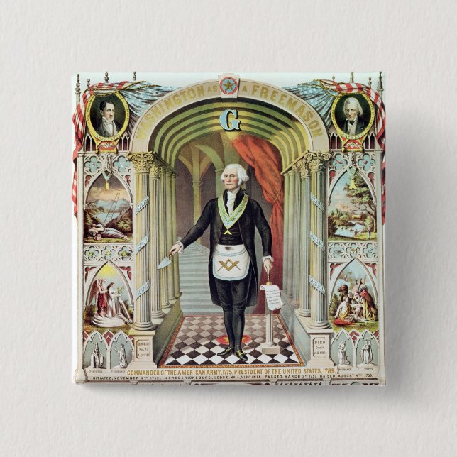 George Washington als Freimaurer Button (Vorderseite)