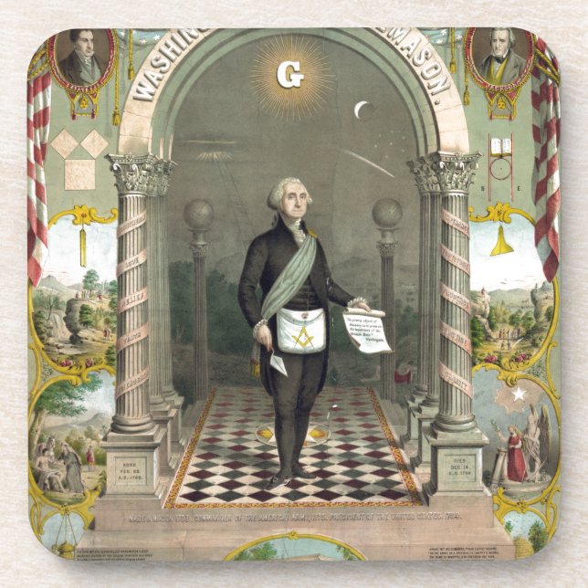 George Washington als Freimaurer Getränkeuntersetzer (Vorderseite)