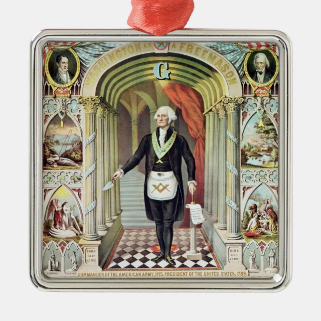 George Washington als Freimaurer Ornament Aus Metall (Vorne)