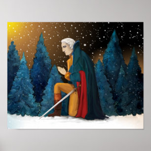 George Washington am Valley Forge Praying Poster