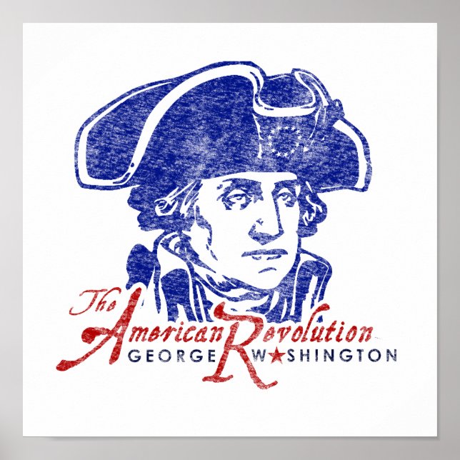 George Washington American Revolution Retro Poster (Vorne)