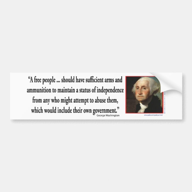 George Washington auf Gewehr-Rechten Autoaufkleber (Vorne)