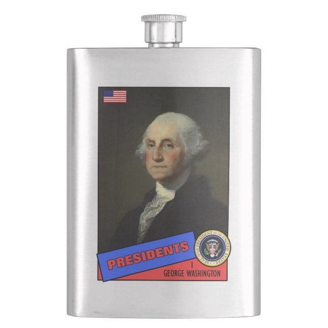 George Washington Baseball Card Flachmann (Vorderseite)