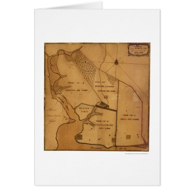 George Washington-Bauernhof-Plan-Karte - 1766 (Vorne)