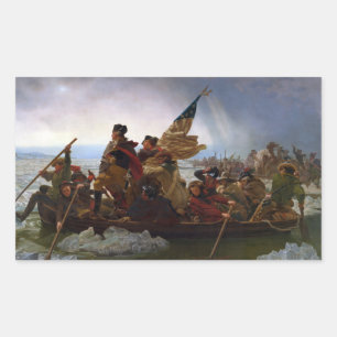 George Washington beim Überqueren des Delaware Riv Rechteckiger Aufkleber