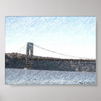 GEORGE WASHINGTON BRIDGE AND HUDSON FLUSS VIEW