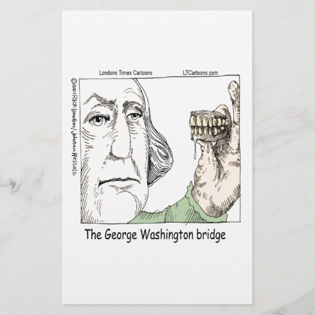 George Washington Bridge & Dentures Funny Gift Briefpapier (Vorderseite)