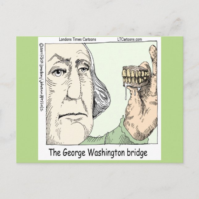 George Washington Bridge & Dentures Funny Gift Postkarte (Vorderseite)
