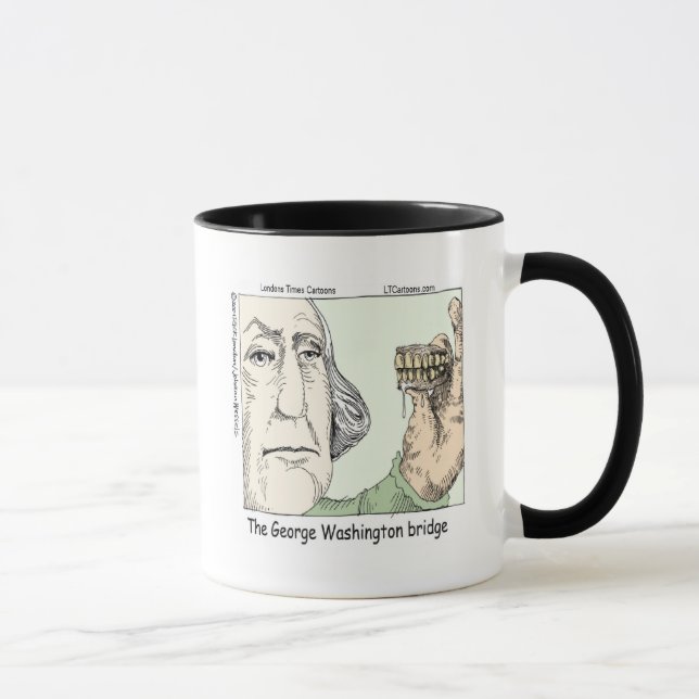 George Washington Bridge & Dentures Funny Gift Tasse (Rechts)