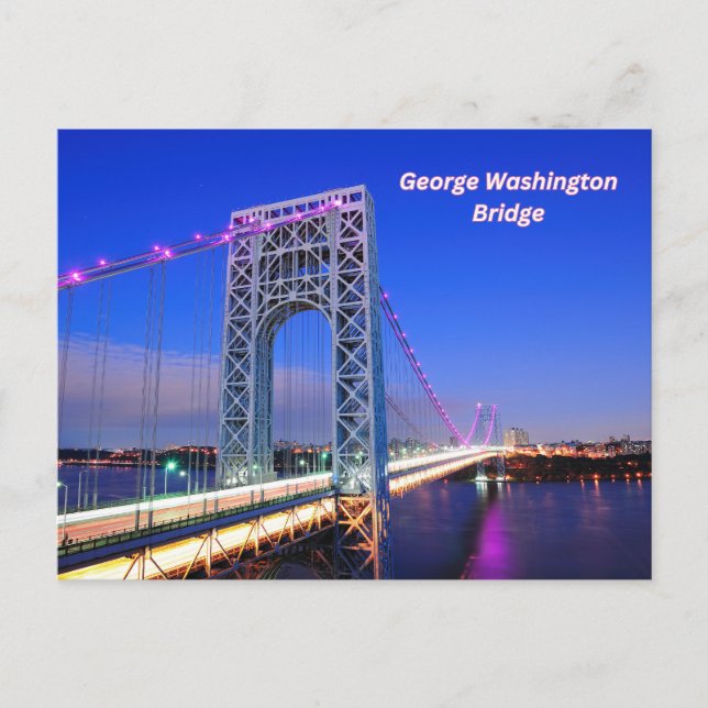 George Washington Bridge Hudson River Postkarte (Vorderseite)
