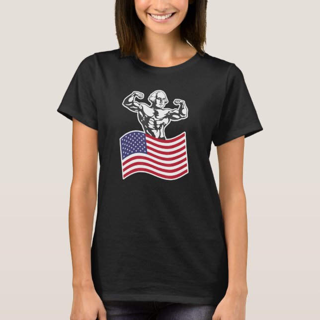George Washington Buff American Flag T-Shirt (Vorderseite)