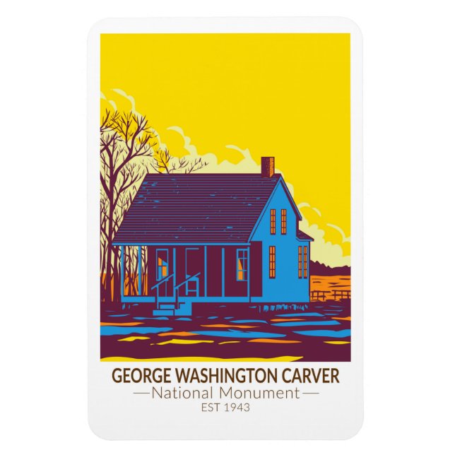 George Washington Carver National Monument Vintag Magnet (Vertikal)