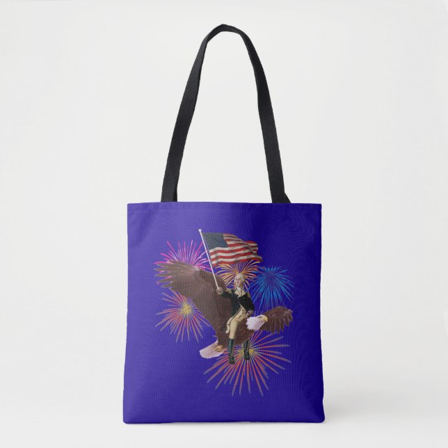 George Washington, der einen Adler mit einer Flagg Tasche (Vorderseite)